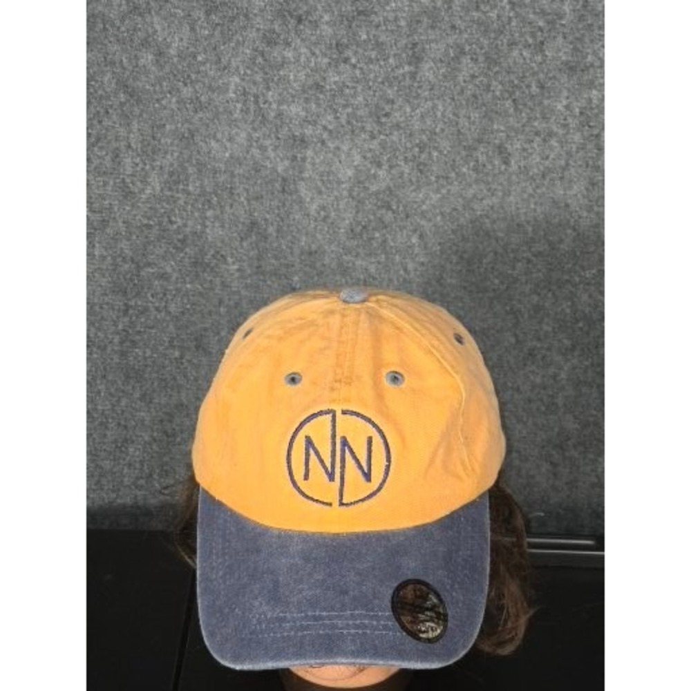 Time in Fashion NN Logo Baseball Cap Orange Blue Two Tone Adjustable Dad Hat - Picture 6 of 11